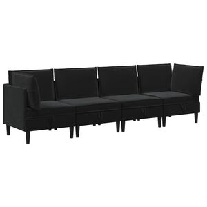 vidaXL Juego de muebles de sal&oacute;n 4 uds. Negro Terciopelo