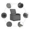 vidaXL Sill&oacute;n reclinable elevable de tela gris oscuro
