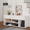 vidaXL Zapatero de madera contrachapada blanco 105x30x45 cm