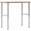 vidaXL Banco de trabajo rectangular madera maciza 100x60x(71,5-98) cm