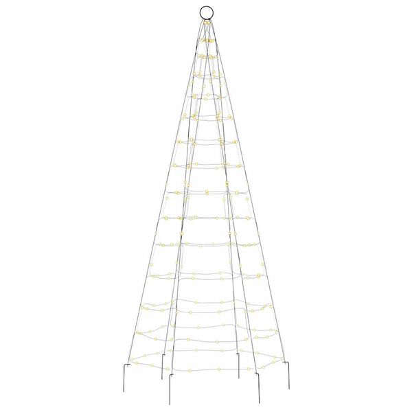 vidaXL &Aacute;rbol de Navidad en asta de bandera 200 LED blanco c&aacute;lido 180cm