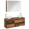 vidaXL Juego de muebles de ba&ntilde;o 4 uds. Madera envejecida