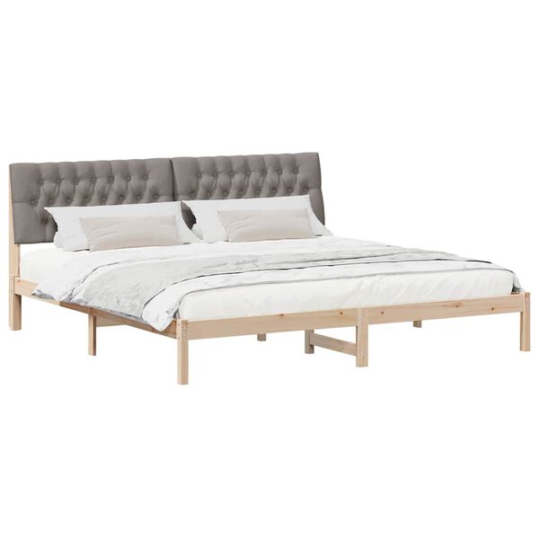 vidaXL Estructura de Cama con Cabecera Tapizada Marrón 200 x 200 cm