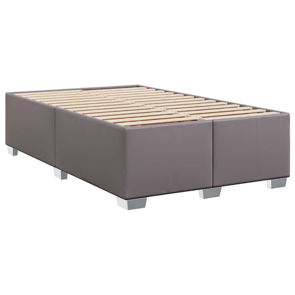 vidaXL Estructura de cama sin colch&oacute;n cuero sint&eacute;tico gris 120x190 cm