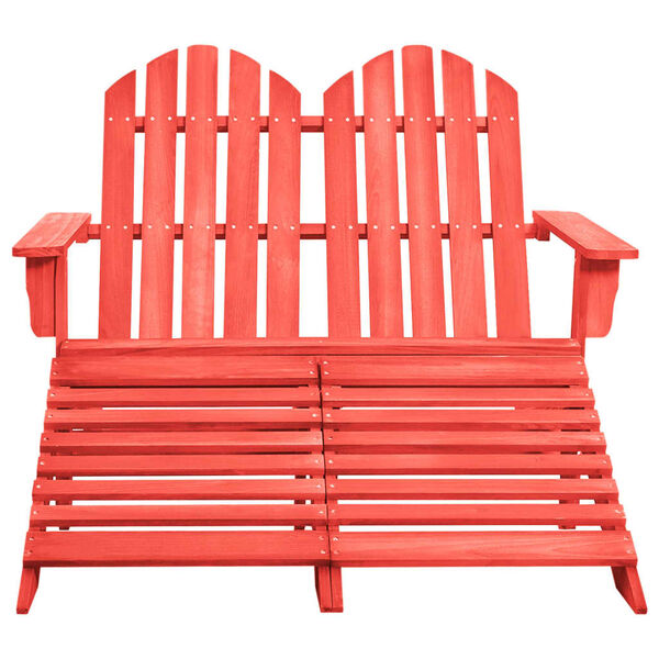 vldaXL Silla Adirondack de jardín 2 plazas madera maciza de abeto rojo
