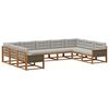vidaXL Conjunto de sof&aacute;s de exterior 9 pcs Natural y Gris Claro
