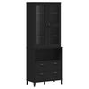 vidaXL Aparador alto VIKEN madera maciza de pino negro 80x40x200 cm