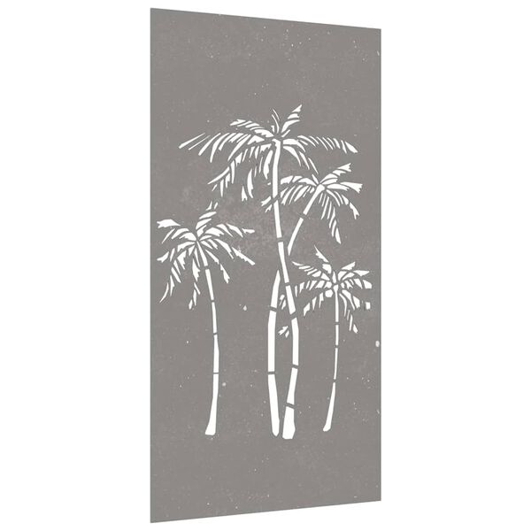 vidaXL Adorno de pared de jard&iacute;n acero corten dise&ntilde;o palmera 105x55 cm