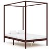 vidaXL Estructura de cama dosel 2 cajones pino marr&oacute;n oscuro 140x200cm