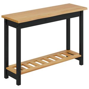 VidaXL Mesa Consola EKAI Negro 112 x 35 x 76 cm Madera de Pino Maciza
