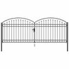 vidaXL Puerta de cerca ASSEN 401 x 200 cm Acero Gris Con cerradura