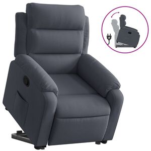 vidaXL Sill&oacute;n reclinable elevable terciopelo gris oscuro