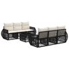 vidaXL Conjunto de sof&aacute;s de jard&iacute;n 7 uds. Negro rat&aacute;n sint&eacute;tico