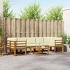 vidaXL Conjunto de sof&aacute;s de exterior con coj&iacute;n 8 pcs Natural y Crema
