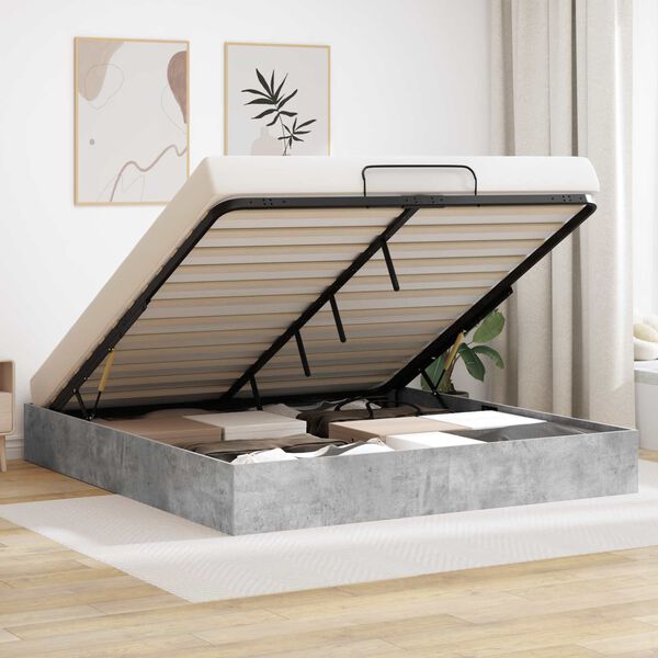 vidaXL Estructura de Cama Ottoman Concreto 193 x 120 x 25 cm