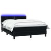 vidaXL Cama box spring con colch&oacute;n y LED terciopelo negro 160x220 cm