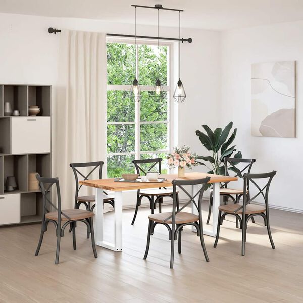 vidaXL Patas para mesa de comedor en forma de U (2 unidades), color blanco, 50 x (72-73) cm, acero