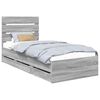 vidaXL Estructura de cama Gris Sonoma 100 x 200 cm Madera Ingenieril