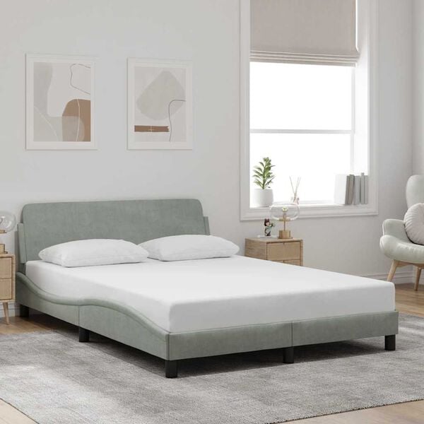 vidaXL Estructura de cama Dover terciopelo gris claro 120x200 cm