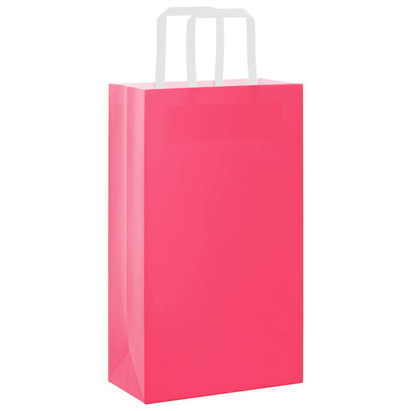 vidaXL Bolsas de papel con asas 250 uds rosa 21x11x36 cm
