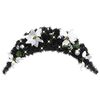 vidaXL Arco de Navidad con luces LED negro 90 cm PVC