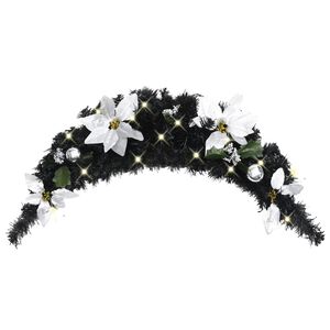 vidaXL Arco de Navidad con luces LED negro 90 cm PVC