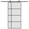 vidaXL Puerta corredera set herrajes vidrio ESG aluminio 102,5x205 cm