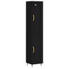 vidaXL Aparador de madera contrachapada negro 34,5x34x180 cm