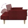 vidaXL Sof&aacute; cama 2 plazas con reposapi&eacute;s y dos cojines tela color vino