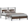 vidaXL Estructura de cama sin colch&oacute;n madera marr&oacute;n roble 140x190 cm