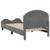 vidaXL Cama para ni&ntilde;os con cabecero Gris oscuro 80 x 160 cm Terciopelo