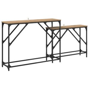 vidaXL Mesa Consola 2 uds. Roble artisan 100 x 28 x 75 cm