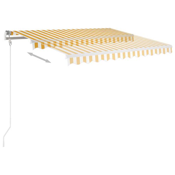 vidaXL Toldo manual retráctil con luz LED amarillo y blanco 3x2,5 m