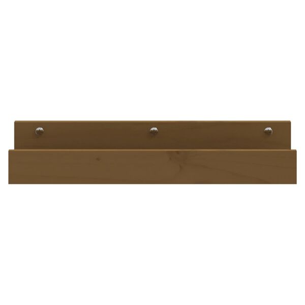 vidaXL Estantes de pared 2 uds madera de pino marrón miel 50x12x9 cm