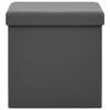 vidaXL Taburete con almacenaje plegable gris PVC