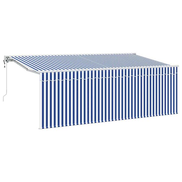 vidaXL Toldo Retr&aacute;ctil Azul y 400 x 200 cm Poli&eacute;ster y Aluminio