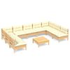 vidaXL Muebles de jard&iacute;n 10 pzas y cojines madera maciza de pino crema