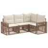 vidaXL Conjunto de sof&aacute;s de jard&iacute;n 4 uds. Beige y blanco crema