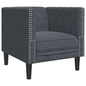 vidaXL Sof&aacute; Gris oscuro 74,5 x 71 x 70,5 cm Terciopelo