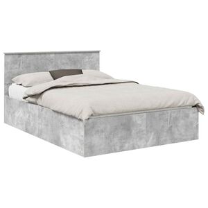 vidaXL Estructura de cama con cabecera Gris Concreto 150 x 200 cm