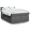 vidaXL Cama box spring con colchón tela gris oscuro 140x200 cm
