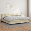 vidaXL Cama box spring con colch&oacute;n cuero sint&eacute;tico crema 200x200 cm