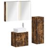 vidaXL Juego de muebles de ba&ntilde;o 4 pcs Roble Ahumado