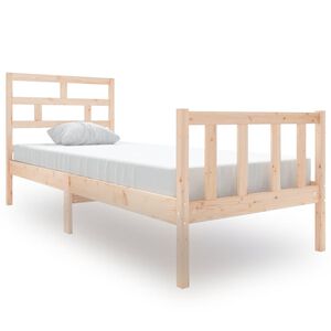 vidaXL Estructura de cama madera maciza de pino 75x190 cm