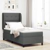 vidaXL Cama tipo Box Spring con colch&oacute;n Gris oscuro 90 x 200 cm tela