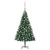 vidaXL &Aacute;rbol de Navidad preiluminado con luces y bolas verde 180 cm