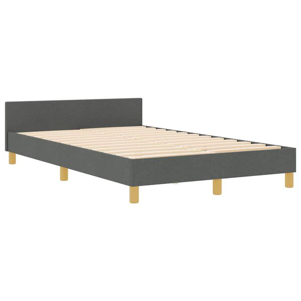 vidaXL Estructura de cama con cabecera Gris oscuro 120 x 190 cm tela