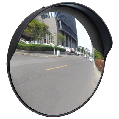 vidaXL Espejo de tráfico convexo plástico negro 30 cm