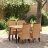 vidaXL Sillas de comedor 4 unidades ratán natural marrón