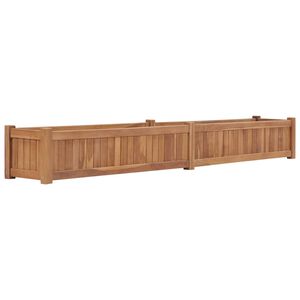 vidaXL Arriate elevado madera maciza de teca 200x30x25 cm